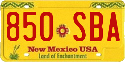 NM license plate 850SBA