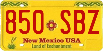 NM license plate 850SBZ