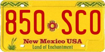 NM license plate 850SCO