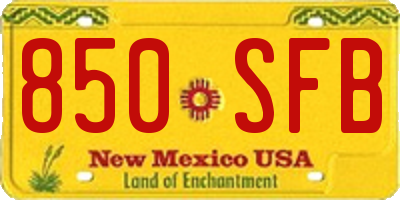 NM license plate 850SFB