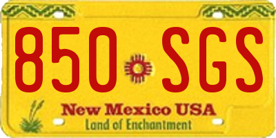 NM license plate 850SGS