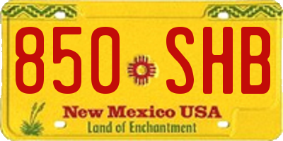 NM license plate 850SHB