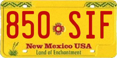 NM license plate 850SIF