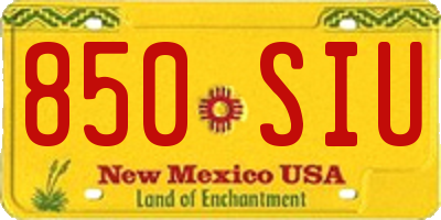 NM license plate 850SIU