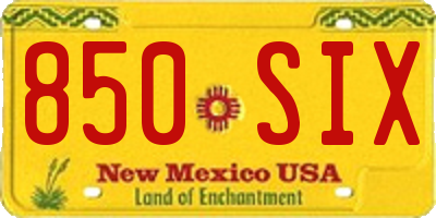 NM license plate 850SIX