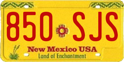 NM license plate 850SJS