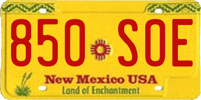 NM license plate 850SOE