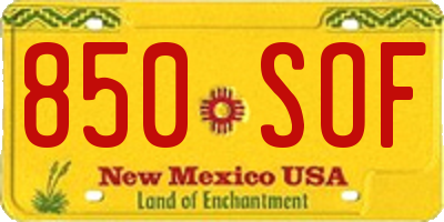 NM license plate 850SOF