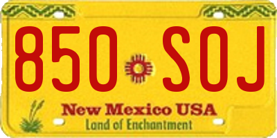 NM license plate 850SOJ