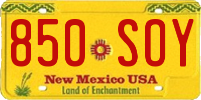 NM license plate 850SOY