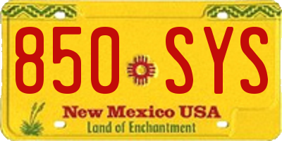 NM license plate 850SYS