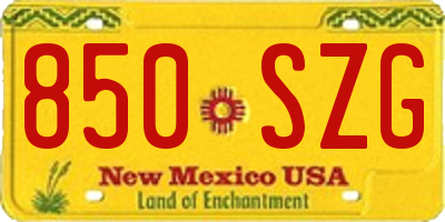 NM license plate 850SZG
