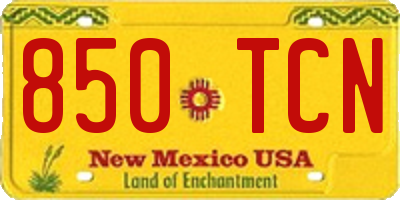 NM license plate 850TCN