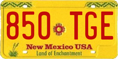 NM license plate 850TGE