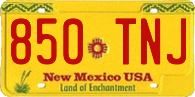 NM license plate 850TNJ