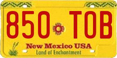 NM license plate 850TOB