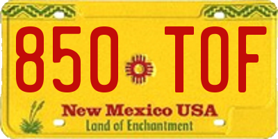 NM license plate 850TOF