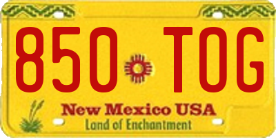 NM license plate 850TOG