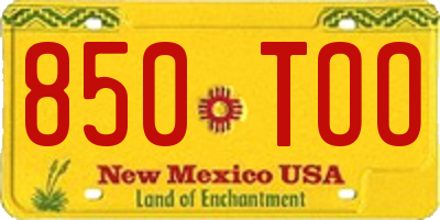 NM license plate 850TOO