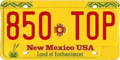 NM license plate 850TOP