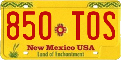 NM license plate 850TOS