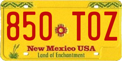 NM license plate 850TOZ
