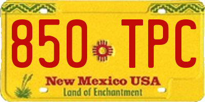 NM license plate 850TPC