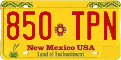 NM license plate 850TPN