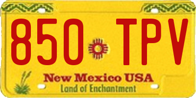 NM license plate 850TPV