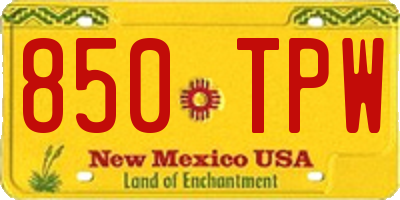 NM license plate 850TPW