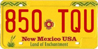NM license plate 850TQU