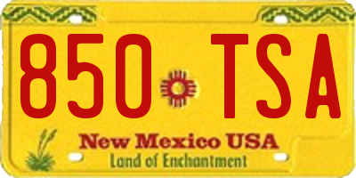 NM license plate 850TSA