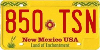 NM license plate 850TSN