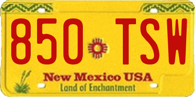 NM license plate 850TSW