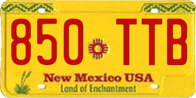 NM license plate 850TTB
