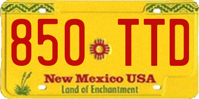 NM license plate 850TTD