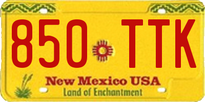 NM license plate 850TTK