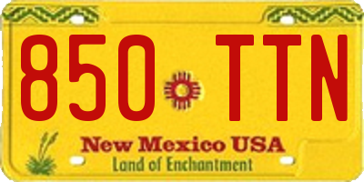 NM license plate 850TTN