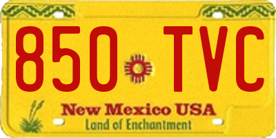 NM license plate 850TVC