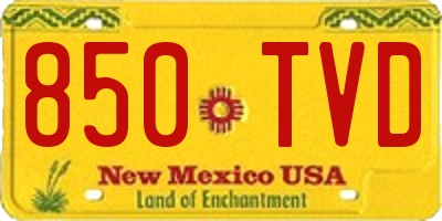 NM license plate 850TVD