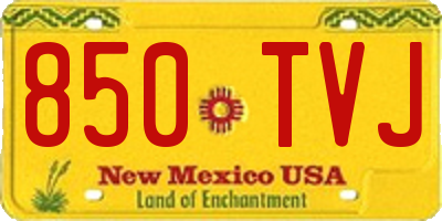 NM license plate 850TVJ