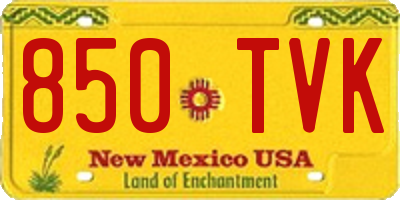 NM license plate 850TVK