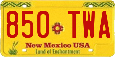 NM license plate 850TWA