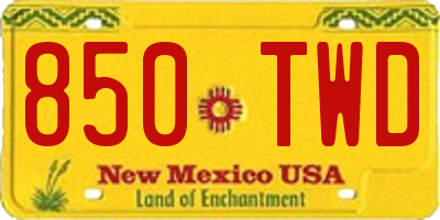 NM license plate 850TWD