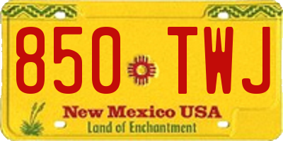 NM license plate 850TWJ
