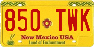 NM license plate 850TWK