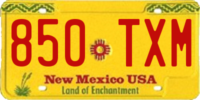 NM license plate 850TXM