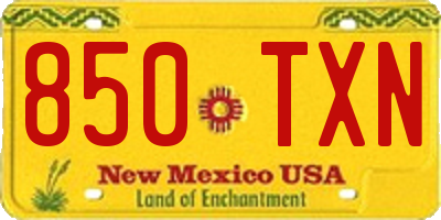 NM license plate 850TXN