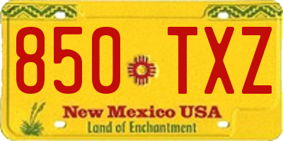 NM license plate 850TXZ