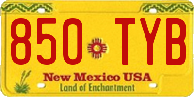 NM license plate 850TYB